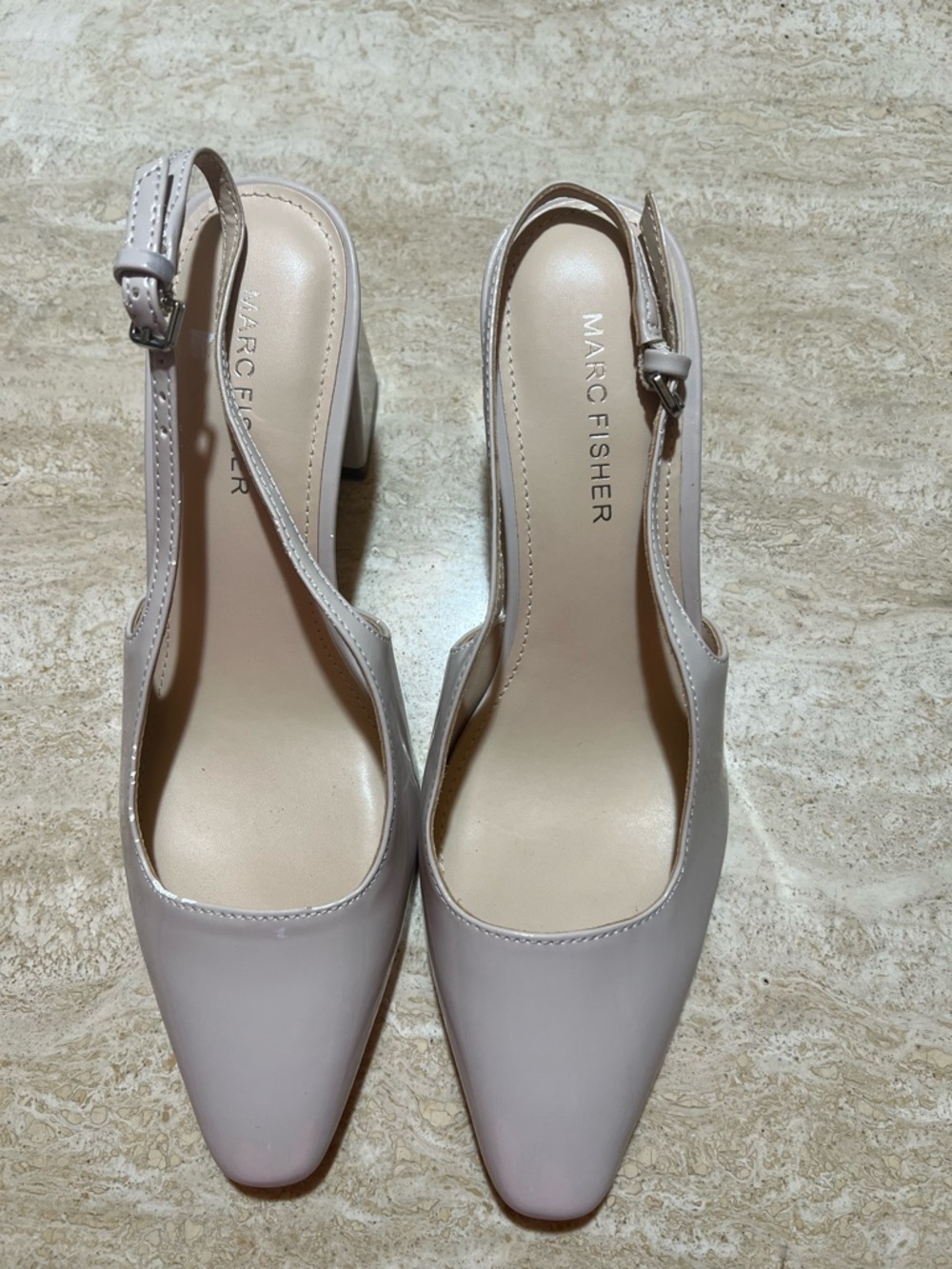 Marc Fisher Blush Slingback Block-Heel Pumps